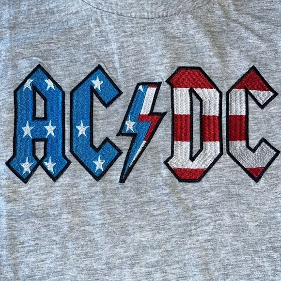 Men’s Embroidered AC/DC Americana Short Sleeve T-shirt - Picture 2 of 6
